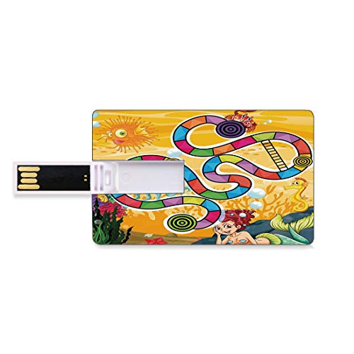 4 GB Unidades flash USB flash Juego de mesa Forma de tarjeta de crédito bancaria Clave comercial U Disco de almacenamiento Memory Stick Concepto acuático fantástico Sirena Pulpo Caballito de mar Pez b