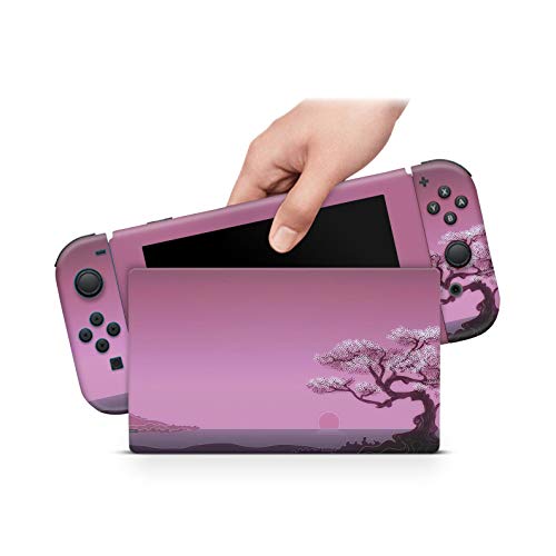 46 North Design Switch Skin, Misma Calidad Que La Calcomanía Para Automóvil, Isla Raspberry Color Purple Sky Árbol, Alta Calidad, Duradero, Sin Burbujas, Fabricado En Canadá