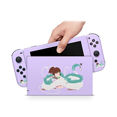 46 North Design Switch Skin, Misma Calidad Que La Calcomanía Para Automóvil, Studio Ghibli Anime Japan Spirited Away Sen To Chihiro Purple, Duradero, Sin Burbujas, Fabricado En Canadá