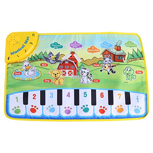 Alfombrilla musical de piano, 60 x 39 cm, alfombra de juego para niños, manta musical, alfombra de suelo para niños pequeños, cumpleaños, Navidad