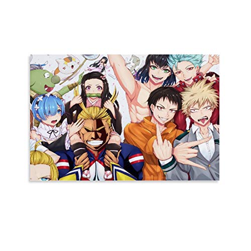 All Might Katsuki Bakugou Kimetsu No Yaiba My Hero Academia Pack Re ZERO Starting Life in Another World Rem Sword Art Online Toshinori Yagi Yui - Póster de lienzo y arte de pared