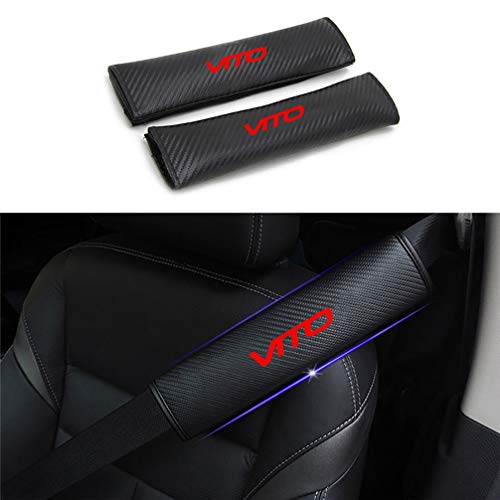 ASDDD Coche Almohadillas para Cinturón de Seguridad, Car Seat Belt Cover Shoulder Padding, para Mercedes Benz Vito Protector Safety Pads, Carbon Fibre Styling Accessories [2Pcs]