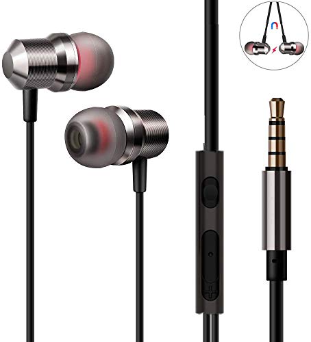 Auriculares con Cable, DEAROPE Auriculares in Ear Magnéticos con Micrófono Sonido Estéreo para Samsung Galaxy, Huawei, XiaoMi, PC, MP3/MP4 y Todos los Dispositivo de Interfaz de 3,5mm (Tipo 1)