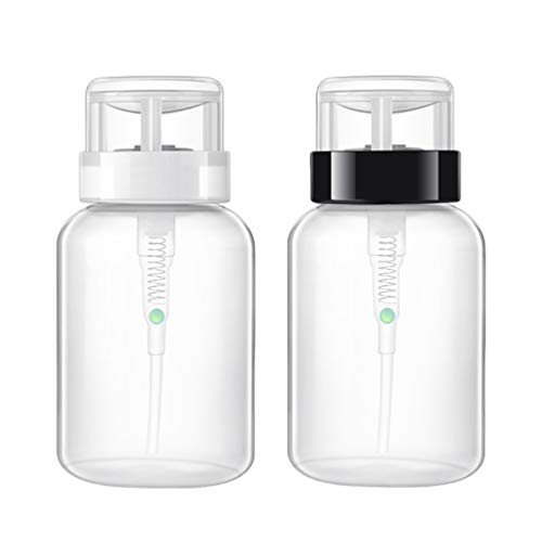 Beaupretty Botella Quitaesmalte de Uñas Botella Dispensadora con Bomba de Empuje Hacia Abajo para Esmalte de Uñas Y Desmaquillante 200 Ml