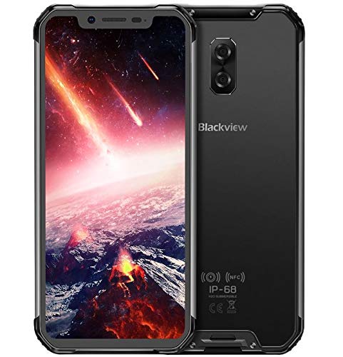 Blackview BV9600 Pro – Avanzado Dual Sim Smartphone Libre 4G LTE (2019), Pantalla 19:9 FHD AMOLED (Biseles Ultra Estrechos), Helio P60 6GB+128GB, IP68/IP69K Impermeable al Agua/Polvo - Negro