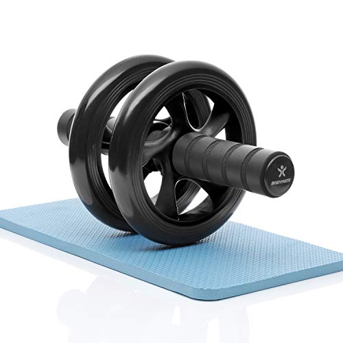 BODYMATE Rueda Abdominal Classic I Rodillo Abdominal con Alfombrilla I AB Roller con agarraderas cómodas I AB Wheel