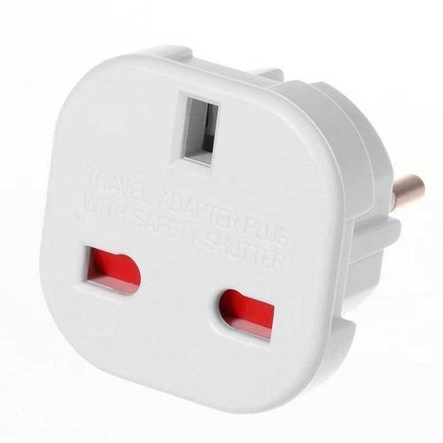 CABLEPELADO Adaptador de Enchufe de UK a Enchufe Europeo (Blanco)