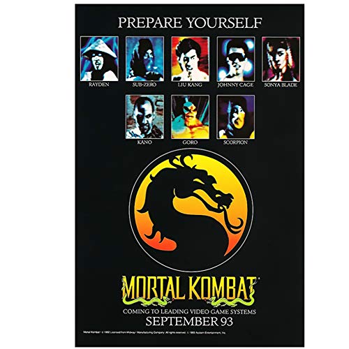 Carteles e impresiones Mortal Kombat 1993 Prepárese anuncio artístico cartel lienzo pintura decoración del hogar -50x70cmx1pcs -sin marco