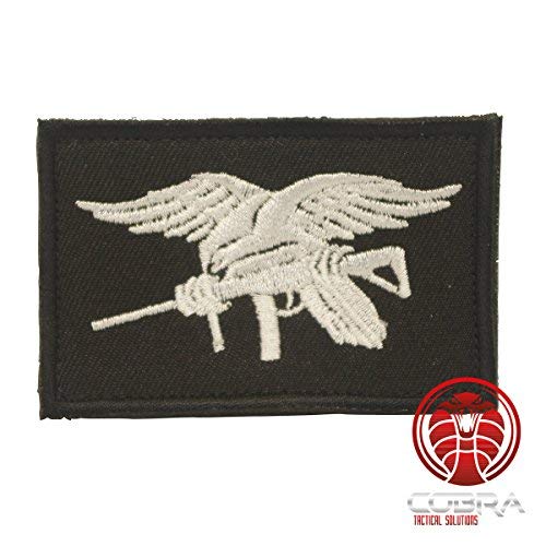 Cobra Tactical Solutions US Navy Seals Flag Parche Bordado Táctico Moral Militar con Cinta adherente de Airsoft Paintball para Ropa de Mochila táctica