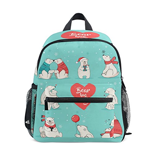 COOSUN Extraer Las Manos Kinder de Navidad del Oso Polar Mini Mochila Kids Pre-School Bolsa Niño