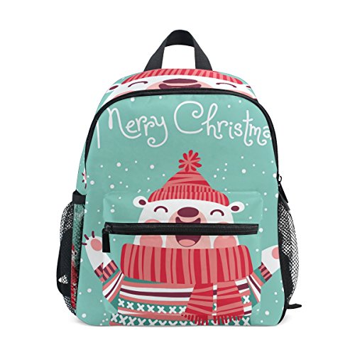 COOSUN Kinder de Navidad Linda del Oso Polar Mini Mochila Kids Pre-School Bolsa Niño