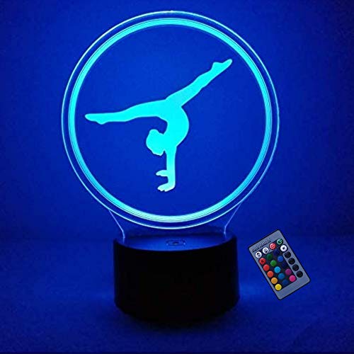 Creative 3D Gimnasia Luz Nocturna 7 colores cambiantes USB Power Touch Interruptor Lámpara de decoración ilusión óptica lámpara de mesa LED lámpara de escritorio niños cumpleaños Navidad regalo