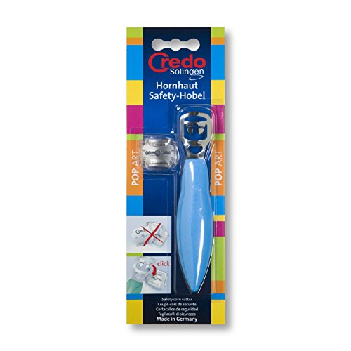 Credo Solingen callos safetyhobel Pop Art, cromado, color azul