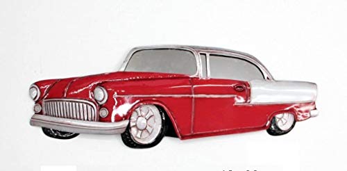 Decohouse - Adorno Vintage Coche Pared Rojo - Cuadros Metal Espejos Retro - Regalos Originales - 78x27x5cm