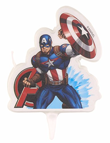 Dekora 346185 Vela Cumpleaños 2D Vengadores Capitan America, Multicolor