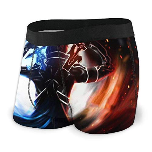 DWEO0JDWK Anime Sword Art Online Hombres Cotton Calzoncillos elásticos Pantalones Cortos 2 Pack-Small