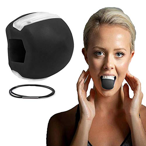 Ejercitador de mandíbula, Tóner Facial Tonificador Facial Ejercitador Equipo Tonificador De Cuello Herramienta De Belleza Facial Ejercicio de la Línea de la Mandíbula (Negro)