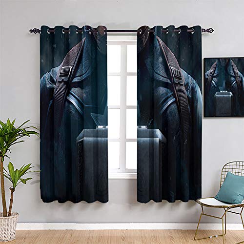 Elliot Dorothy Captain america Mjolnir Cortinas opacas para dormitorio con ojales, oscurecimiento de la habitación de las cortinas anchas, 42 x 72 cm