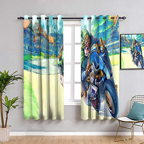 Elliot Dorothy The Legend of Zelda Breath of the Wild Epona - Cortinas opacas personalizadas para oscurecer la habitación (55 x 63 cm)