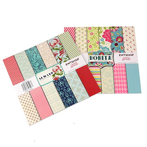 ewtshop Paper-Media - Papel con motivos (48 hojas, 30,5 x 30,5 cm, 24 diseños, impresión por ambos lados, papel decorativo para manualidades y manualidades)