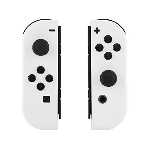 eXtremeRate Funda Carcasa reemplazable del Mando NS Joy-con Agarre Shell de Bricolaje Antideslizante con Botón Completo para Nintendo Switch No Incluye la Carcasa de la Consola (Blanco Esmerilado)