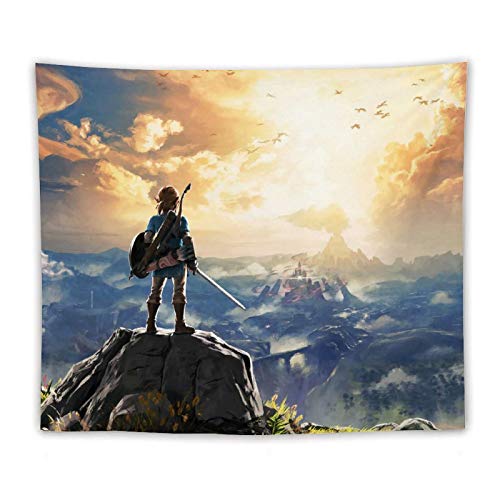 Eyliy Zelda - Tapiz de impresión divertida para colgar en la pared, diseño exquisito, suave, duradero, respetuoso con la piel y ligero, para dormitorio estético de 132 x 152 cm