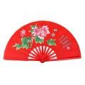 Fan de Tai Chi, Ventilador de Seda Chino de Kung Fu de Artes Marciales de Kung Fu Fan de Seda de Mano Derecha de Wushu Funcionamiento de Danza Ventilador Plegable de Mano de Ventilador d(Rojo)