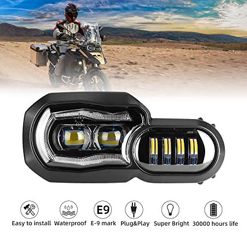 Faro LED Homologado Delantero Moto F700GS F800GS Adv F800 Faro Completo Angela ojos