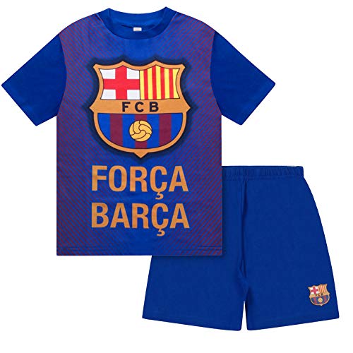 FC Barcelona - Pijama Corto para niño - Producto Oficial - Azul - 2-3 años