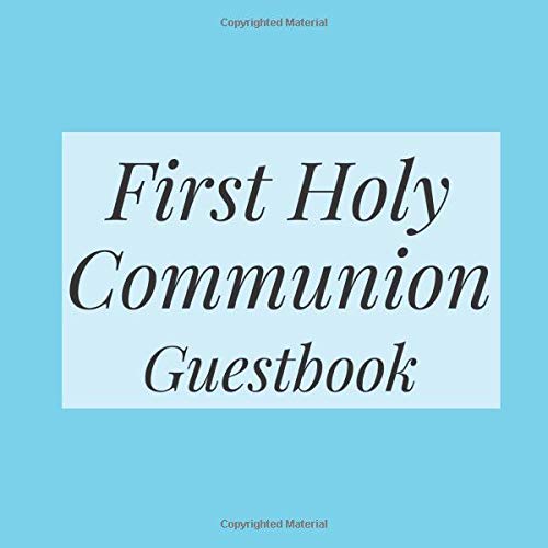 First Holy Communion Guestbook: Pastel Pale Sky Blue Tiffany - Christian Baptism Celebration Party Guest Signing Sign In Reception Visitor Book, Girl ... Wishes, Photo Milestones Keepsake Ceremony
