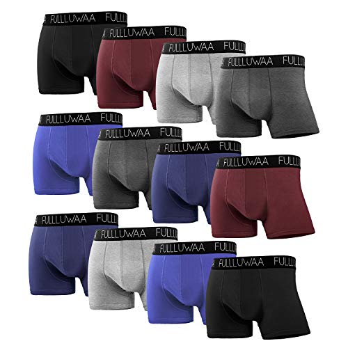 Fullluwaa Bóxer (Pack de 12) Hombre Algodón Calzoncillos-L