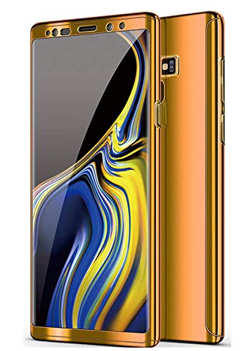 Funda protectora para Samsung Galaxy Note 8 | NOTE 9 carcasa delgada de policarbonato 3 en 1, carcasa rígida ultrafina de 360 grados, protector de pantalla (Note 9, dorado)