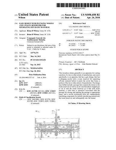 Gate design with plunging nozzle and a waste reservoir for separating off ratio material: United States Patent 9950458 (English Edition)