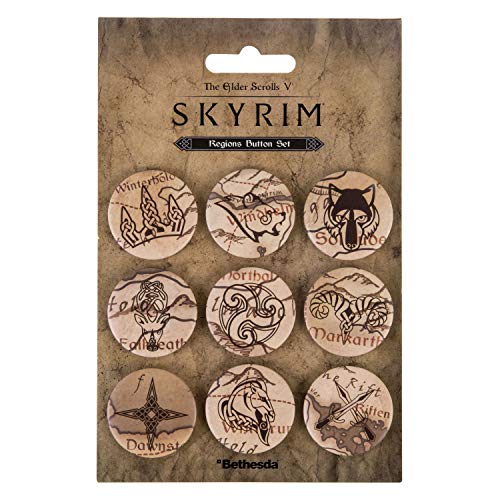 Gaya Entertainment 7D42BBDAF7 The Elder Scrolls V: Skyrim Button Set Regions