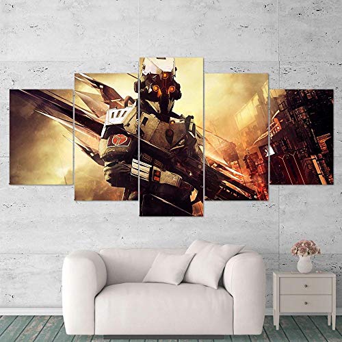 GIRDSS Modernos Dormitorios Artística Impresión Affiche Imagen Decoracion Salon Cuadros 5 Piezas Lienzo XXL Grandes Murales Killzone Shadow Fall Tamaño 150Cm*80 Cm