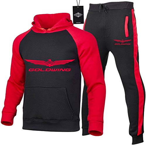 Gyulyaydin Hombres Jogging Chándal Ho.N-Da.s Gold.wing Dos Piezas Raglán Sudadera con Capucha + Pantalones Suelto/E/M sponyborty