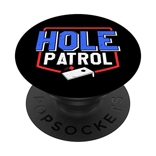 Hole Patrol Cornhole Board | Funny Bean Bag Toss Tournament PopSockets PopGrip: Agarre intercambiable para Teléfonos y Tabletas