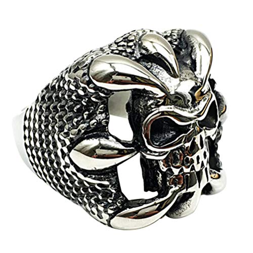 Holibanna Anillo de Calavera de Azúcar Anillo de Dedo Esqueleto Anillos para Hombre Punk Biker Joyería de Mano de Acero Inoxidable para Vestir Accesorios de Fiesta de Disfraces Día 9