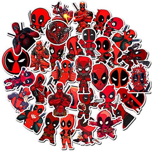 Hopasa Deadpool - Adhesivo decorativo para botellas de agua, diseño estético para adolescentes, niñas, niños, ordenador portátil, teléfono, viaje, extra duradero