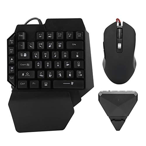 Hopcd Adaptador de Teclado y Mouse para Juegos, Tableta de Teléfono con Cable Gamepad, Conversor de Mouse y Teclado Bluetooth 4.0, para Tableta de teléfono Android