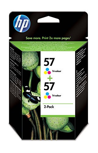 HP 57 - Pack de 2 cartuchos de tinta original, tri-color