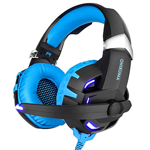 Huldoro Earmuffs de memoria de voz for computadora portátil Mac Switch Biz, Surround de Basso, LED Sluttish, Cancelación de ruidos O'er Auriculares Oído con micrófono, Un Controlador, PS4, Auriculares