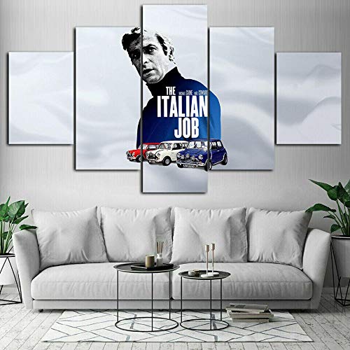 Impresión En Lienzo 5 Piezas Cuadro Sobre Lienzo,5 Piezas Cuadro En Lienzo,5 Piezas Lienzo Decorativo,5 Piezas Lienzo Pintura Mural,Regalo Navidad,The Italian Job 1969 Película,Decoración Hogareña