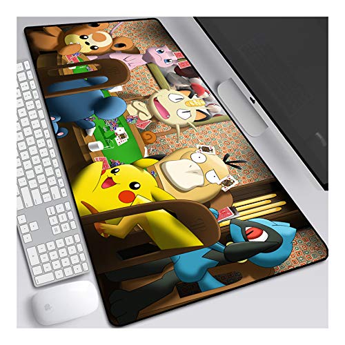 ITBT Pokemon Alfombrilla Raton Anime Gaming Mouse Pad XXL 800x300x3 mm,Impermeable con 3mm Base de Goma Antideslizante,Special-Textured Superficie para Ordenador, PC y Laptop, E