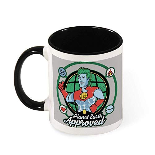 IUBBKI Taza de café de cerámica aprobada por Captain Planet Earth, regalo para mujeres, niñas, esposa, mamá, abuela, 11 oz