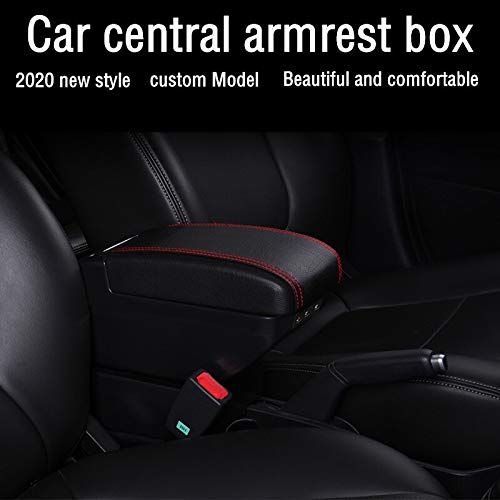 JAP768 Centro Center Console Storage Box Fit para VW Polo Vento 2010-2017 ARMEST 2011 2012 2013 2015 2015 2016 2017 2018 2019 (Color : Black Base Only)