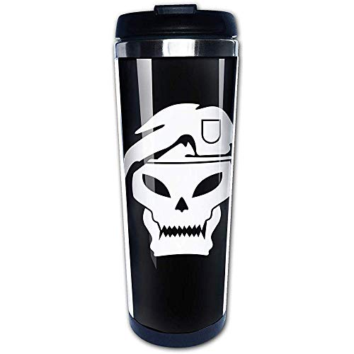 JULOE 400ML Taza de café Vaso Taza Forro de Acero Inoxidable, Call of Duty Black Ops Cráneo Logotipo Moda Taza de Viaje Botellas de Agua Termo portátil Frasco de vacío