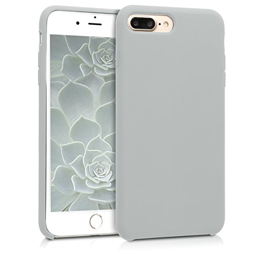 kwmobile Funda Compatible con Apple iPhone 7 Plus / 8 Plus - Carcasa de TPU para móvil - Cover Trasero en Gris Claro Mate