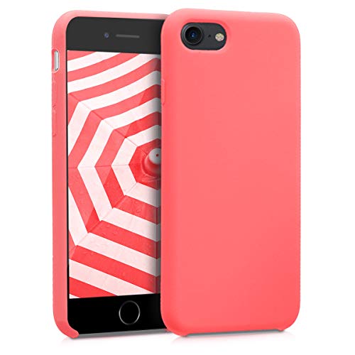 kwmobile Funda Compatible con Apple iPhone 7/8 / SE (2020) - Carcasa de TPU para móvil - Cover Trasero en Coral neón