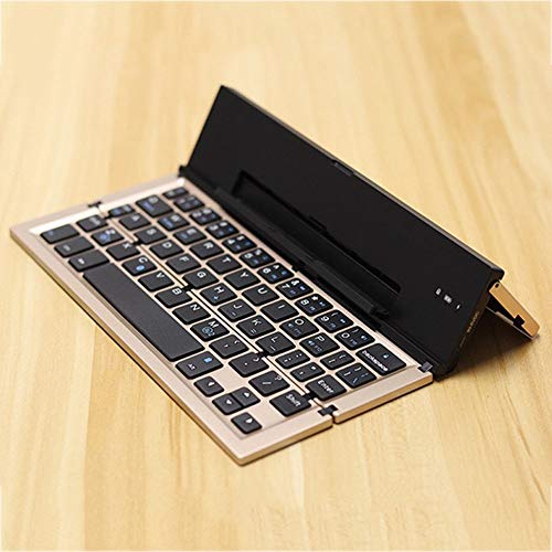 LaLa POP Tableta de teléfono móvil de Tres Pliegues Bluetooth Tableta Portátil Mini iOS Android Teclado Universal (Color : Gold)